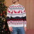thumbnail image 2 of Mens Christmas Ugly Sweaters Vintage Long Sleeve Crewneck Snowflake Knit Pullover Sweaters Winter Warm Cozy Xmas Gifts Sweaters for Men, 2 of 7