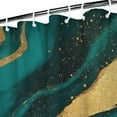 thumbnail image 3 of Green and Gold Marble Glitter Waves Pattern Shower Curtain 36"x72" ,Bathroom Decorative Shower Curtains Set with 12 Hooks,Modern Waterproof Washable Shower Curtain, 3 of 6