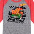 thumbnail image 3 of Hot Wheels - Valentine's Drive to Win - Toddler And Youth Raglan Graphic T-Shirt, 3 of 6
