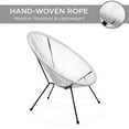 thumbnail image 4 of Best Choice Products 3-Piece All-Weather Patio Acapulco Bistro Furniture Set w/ Rope, Glass Top Table - White, 4 of 7