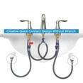 thumbnail image 6 of Bathroom Sink Faucet, 3 Hole Bath Faucet with Stainless Steel Pop Up Drain & Hose, 6 of 7