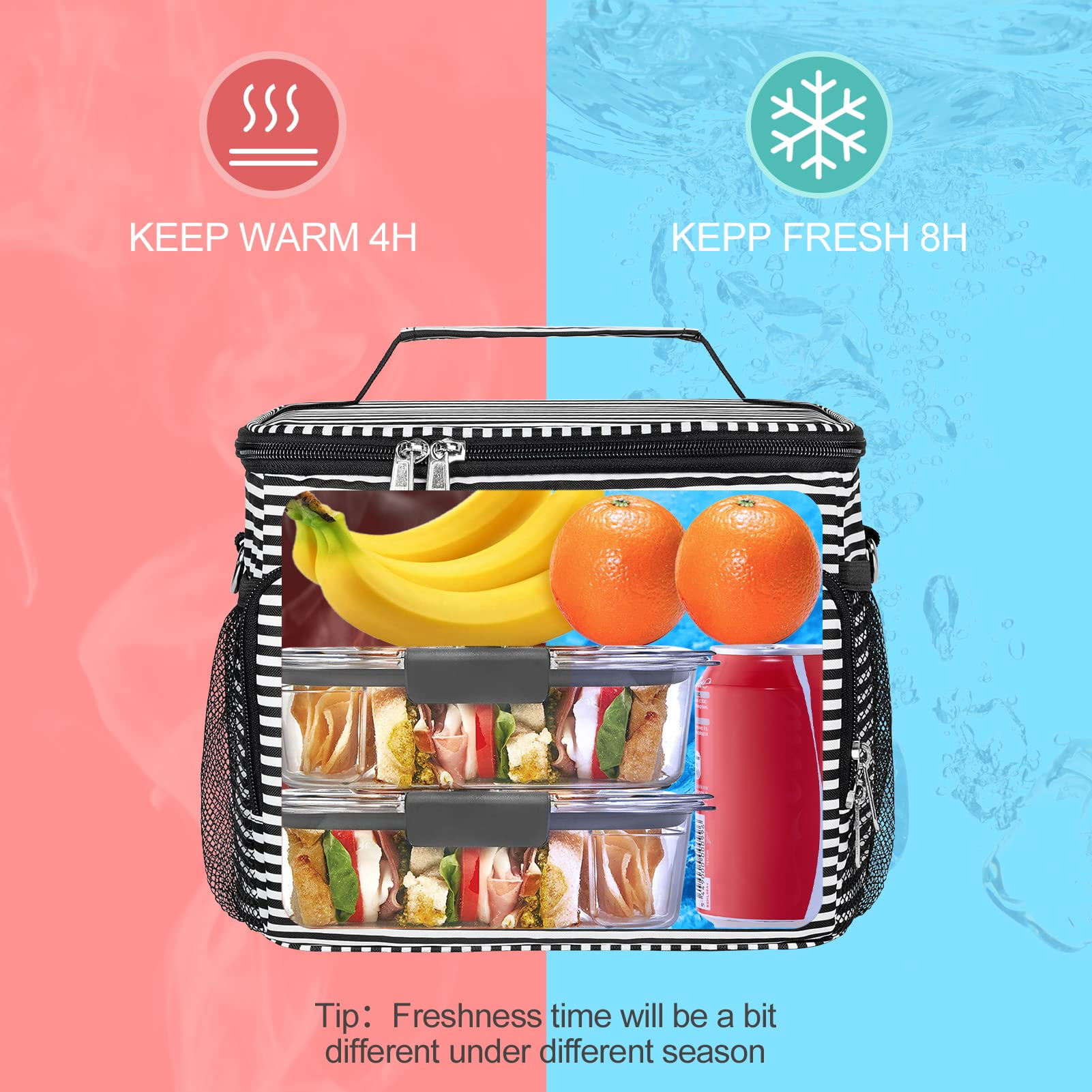 Flexzion Kids Insulated Lunch Bag for Girls and Boys, Toddler Lunch Box School Kids Lunch Bag Bento Box Daycare Lunch Box Picnic Cooler Tote Bag