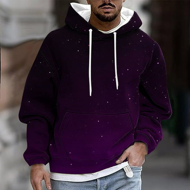 Sudadera con capucha para hombre, estilo casual, con cuello redondo, estampado, manga larga, blusa de poliéster