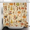 thumbnail image 3 of Tchckioa Autumn Harvest Thanksgiving Shower Curtain for Bathroom,Waterproof and Privacy Hooks Bath Curtain,47x72, 3 of 8