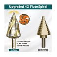thumbnail image 3 of Juego De 5 Brocas Escalonada De Acero Hss Para Madera Metal Belug Dorado, 3 of 5