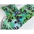 thumbnail image 3 of Leafy Design Bed Runner Set, Tropical Vibes Leaves Silhouettes with Flowers on Jumble Back, Decorative Bedding Scarf & a Pillow Sham for Hotels Homes, Twin, Charcoal Grey Lime Green, by Ambesonne, 3 of 3
