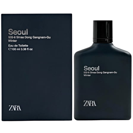 Zara Seoul Winter Perfume for Men Eau de Toilette Fresh Tangerine Apple Orange Blossom Warm Amber and Woods Scent 100ml (3.38 fl. oz.)