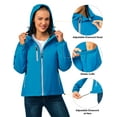 thumbnail image 2 of Little Donkey Andy Womens Warm Recycle Insulated Jacket Hooded Lightweight Windproof Winter Coat Hiking Travel Blue Danube M, 2 of 6