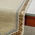thumbnail image 3 of The HomeCentric Decorative Beige 8 Seater Table Runner (16 x 108 inch), Lace, Bead, Sequins, Burlap, Embroidered & Moroccan, Burlap fabric Table Linen, Bordered Pattern Contemporary Style - Marima, 3 of 5
