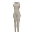 thumbnail image 4 of A+ Women's 3 Piece Set Knit Long Sleeve Cardigan Sleeveless Vest Bottom Pants Casual Set, 4 of 7