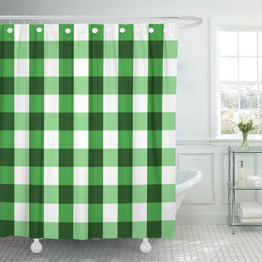 Yusdecor Dark Forest Green Gingham Patterns Bathroom Decor Bath Shower Curtain 60x72 Inch Walmart Canada