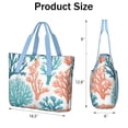 thumbnail image 3 of Tote Bag for Women - Coastal Coral Shoulder Bag - Large Utility Work Duffle Bag with Zipper Handbag for Travel, Work, Sprots, 3 of 5