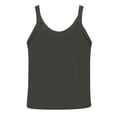 thumbnail image 6 of Womens Tank Tops Scoop Neck Sleeveless Ribbed Knit Basic Tees Slim Fitted Summer Casual Cami Shirts,Dark Gray,XL, 6 of 8