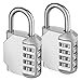 thumbnail image 2 of KeeKit Combination Lock, 4 Digit Combination Padlock, Waterproof Gate Lock, Resettable Combo Lock for Locker, Gym, Cases, Toolbox, School, 2 Pack - Silver, 2 of 4