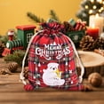 thumbnail image 4 of Yunuuuoa Reusable Cotton Drawstring Gift Bags Christmas Treat Pouch Holiday Party Favors Ecofriendly Wrapping for Cookies Candy Small Gifts Festive Plaid Design, 4 of 6