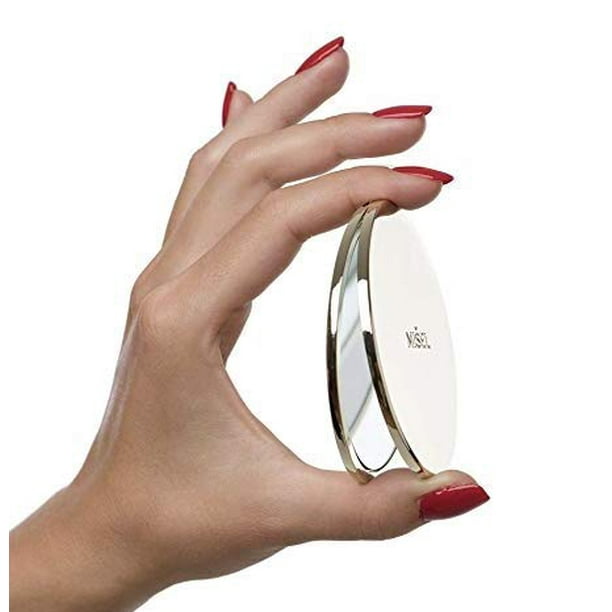 Mi El Magnifying Compact Mirror Gold Metal Double Sided Handheld Extremely Crisp Compact Magnifying Mirror Great Compact Mirror For Purses Or Travel Designed Walmart Com Walmart Com