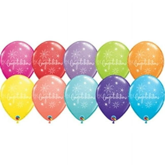 Qualatex 85945 11 in. Congratulations Elegant Latex Balloon