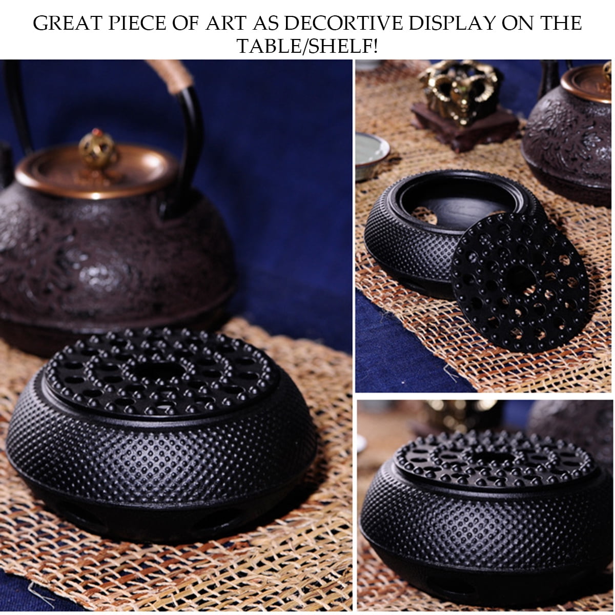 Cast Iron Teapot Warmer Burning Stove Heating Tea Pot Warmer