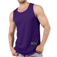 thumbnail image 2 of Yongwang Mens Sleeveless Workout Tank Tops Crew Neck Muscle Shirts Athletic Curved Hem Summer Sport Tops, 2 of 3