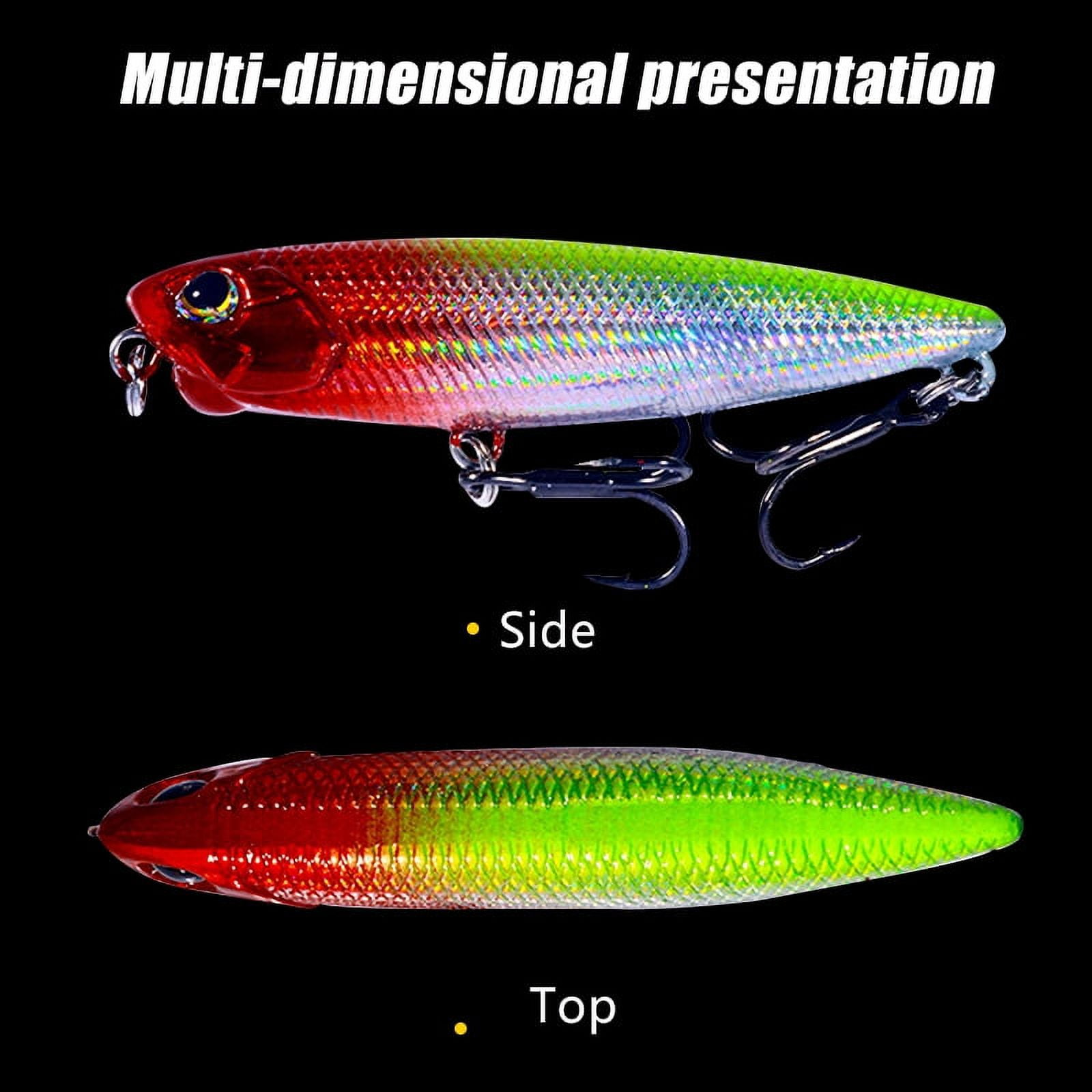 HENGJIA Fishing Lures, 8pcs Fishing Saltwater Popper Lures Topwater Fishing Lures Pencil Lures Sinking Hard Bait Pencil Popper Lure Fishing Lures Bass