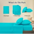 thumbnail image 4 of 600-Thread-Count 100% Egyptian Cotton 5-PCs Sheet Set Split King (2 XL Fitted)Size Fits 9-12 Inches Deep Pocket ( Stripe, Turquoise ), 4 of 5