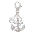 thumbnail image 2 of Delight Jewelry Silvertone AB Crystal Anchor - Silvertone Clip on Charm with Clear Crystal Drop, 2 of 4