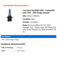 thumbnail image 2 of Low Beam Headlight Bulb - Compatible with 1998 - 2004 Dodge Intrepid 1999 2000 2001 2002 2003, 2 of 2