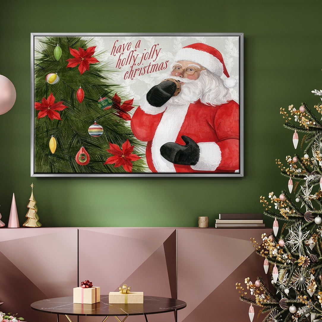 Arose Such a Clatter Collection A - Framed Gallery Wrapped Holiday Canvas - 25 x 37 - Silver Frame
