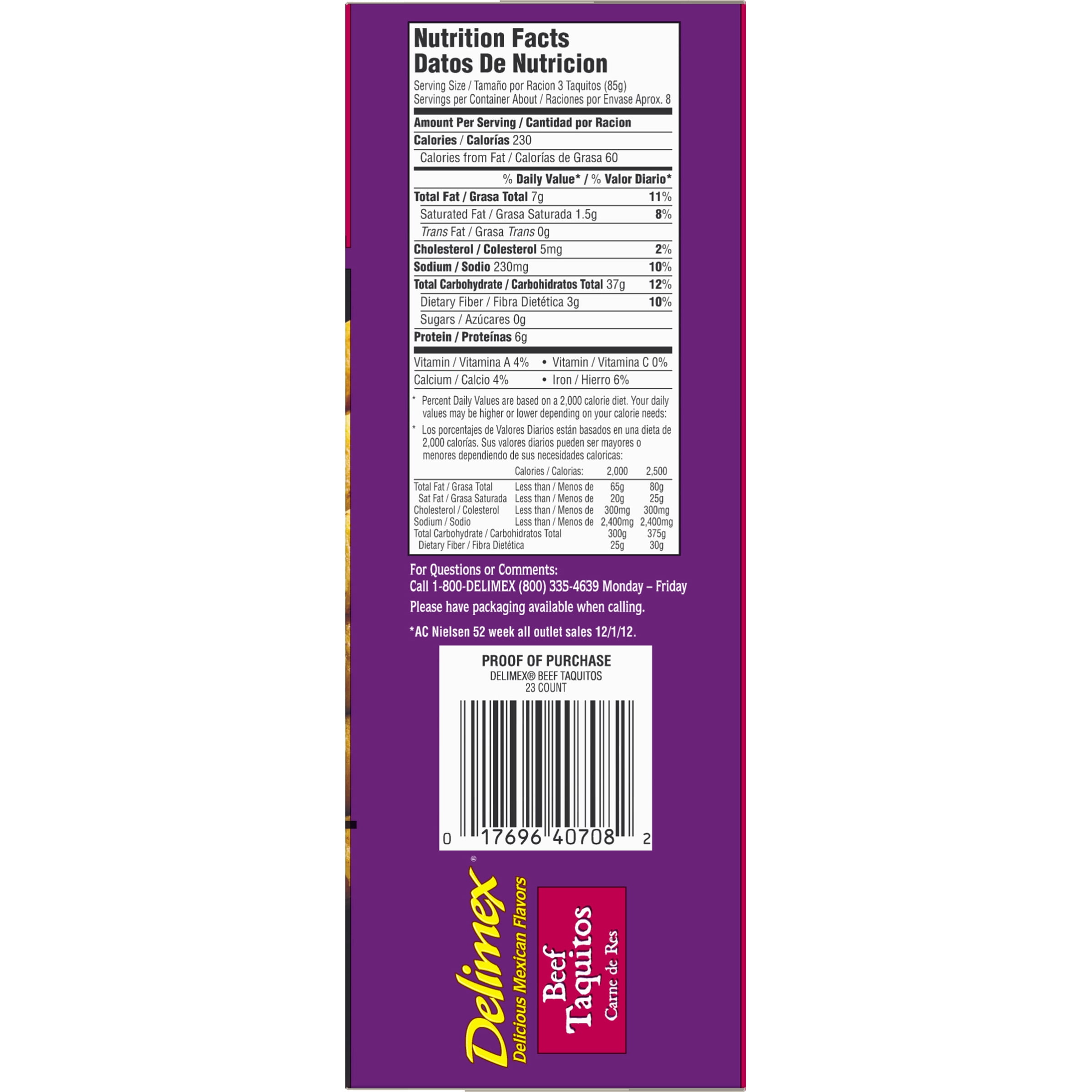Delimex Beef Taquitos Nutrition Facts Besto Blog