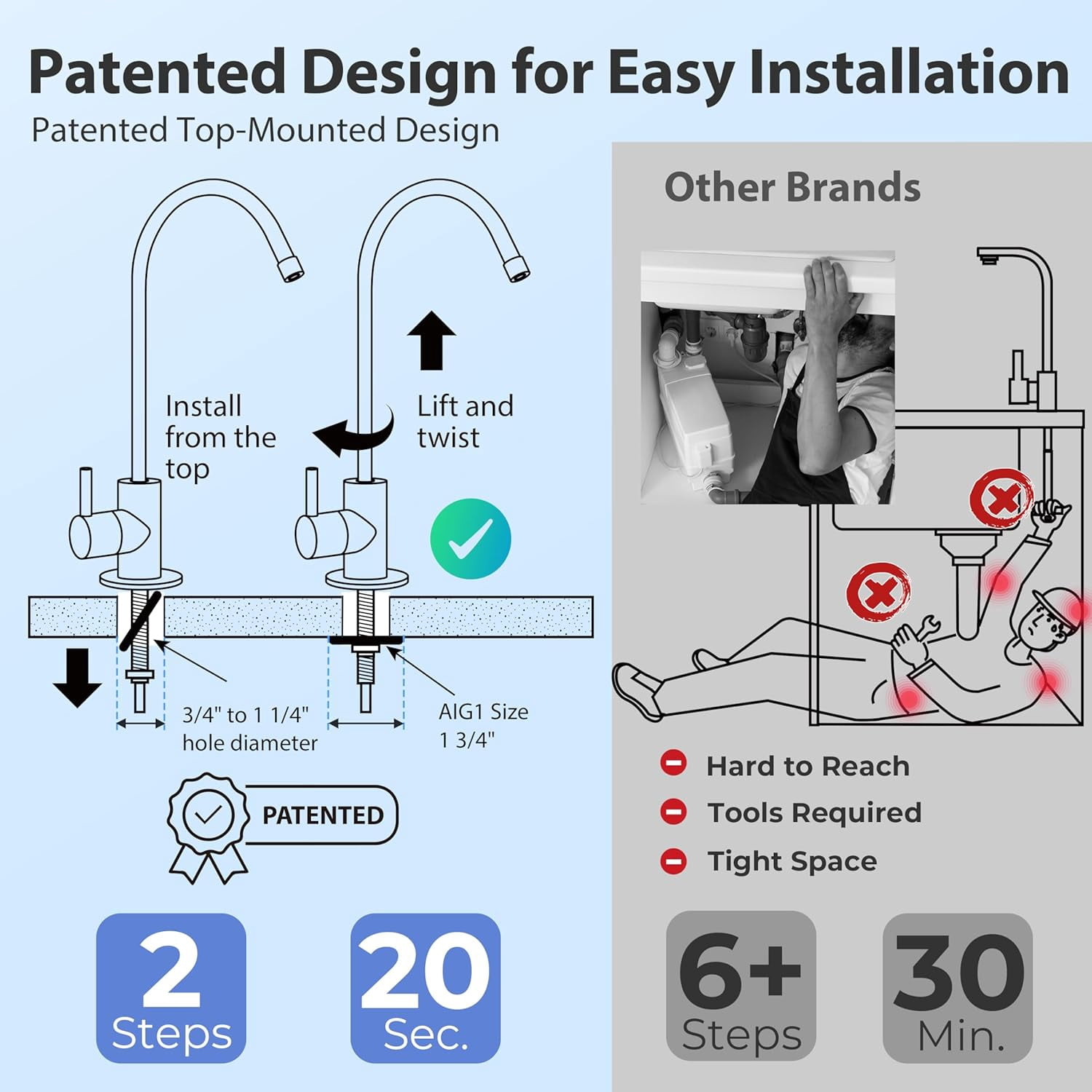 iSpring RCC7AK 6-Stage Alkaline RO Water Filtration System w/F4AK 6-Month Replacement Filter Pack, NSF Certified, Under Sink Drinking Water Purifier Bundle