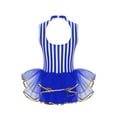 thumbnail image 5 of iiniim Kids Girls Sequin Stripe Jazz Dance Tutu Skirt Leotard Dress Royal Blue 6, 5 of 7