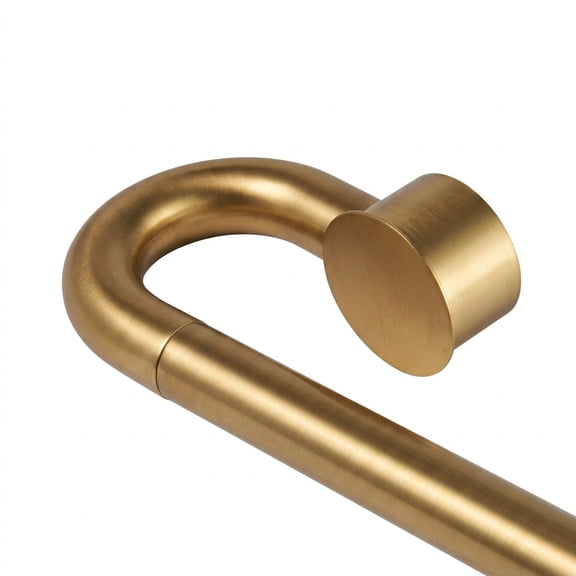 Better Homes & Gardens 1" Brass Swooping Adjustable Single Curtain Rod, 32-120"