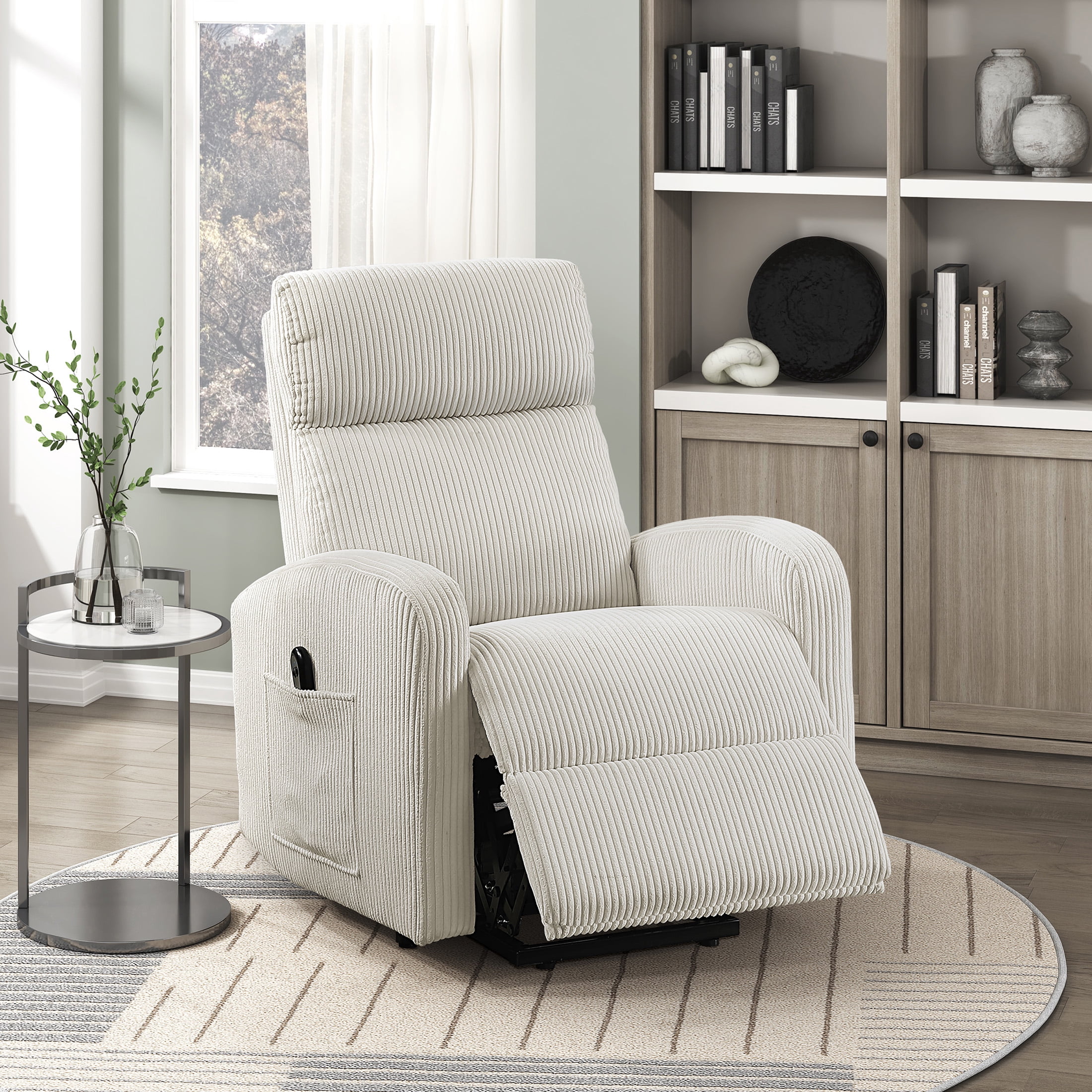 OakvillePark Niven Corduroy Power Lift Chair, Beige