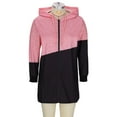 thumbnail image 4 of Pounoo Gift Oversized Sweatshirt for Women Fall Clothes Color Block Zip Up Long Sleeve Sweatshirts Casual Lapel Cardigan Hoodies, 4 of 6