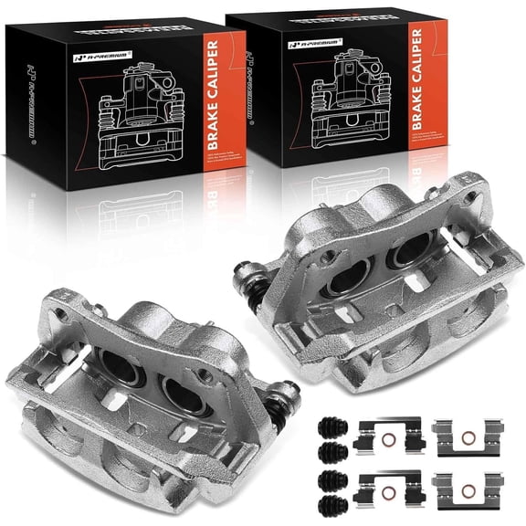 A-Premium Disc Brake Caliper Assembly with Bracket Compatible with Acura MDX 2014-2019 Honda Pilot 2016-2019 Front Side 2-PC Set