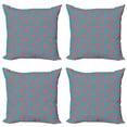 thumbnail image 1 of Ambesonne Nautical Throw Pillow Cover 4 Pack, Starfishes Pattern, 24", Teal and Coral, 1 of 2