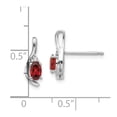 thumbnail image 3 of 14k White Gold Garnet Diamond Earring, 3 of 3