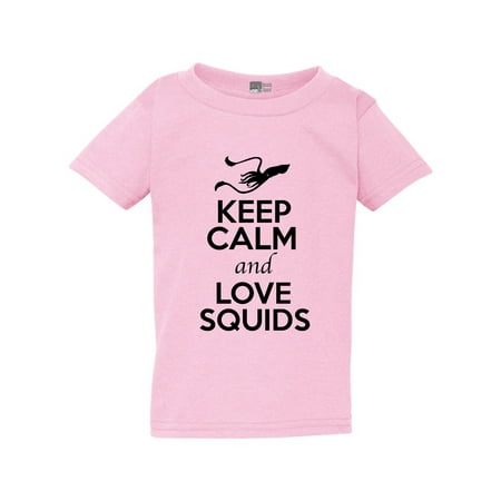 

Keep Calm And Love Squids Cuttlefish Sea Animal Lover Toddler Kids T-Shirt Tee
