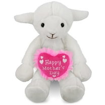 DolliBu Happy Mother's Day Super Soft Plush Long Leg Lamb - Cute Stuffed Animal Present With Pink Heart Message for Best Mommy, Grandma, Wife, Daughter - Cute Farm Life Plush Toy Gift - 10.5 Inch