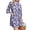 Blue Floral, variant on Waffle Knit Robe for Women Soft Lightweight Tie Short Bathrobes 3/4 Sleeve Ladies Floral Sleepwear