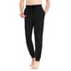 thumbnail image 2 of Idtswch 32/34/36/38 Pantalones de chándal altos para hombre con entrepierna larga, pantalones de chándal extralargos con bolsillos con cremallera, color negro, 2 of 5