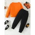 thumbnail image 3 of Wassery Kids Boys Girls 2Pcs Halloween Outfits Halloween Festival Costume Long Sleeve Skeleton Print Sweatshirt + Pants Set Toddler Fall Clothes 2-7 Years, 3 of 9