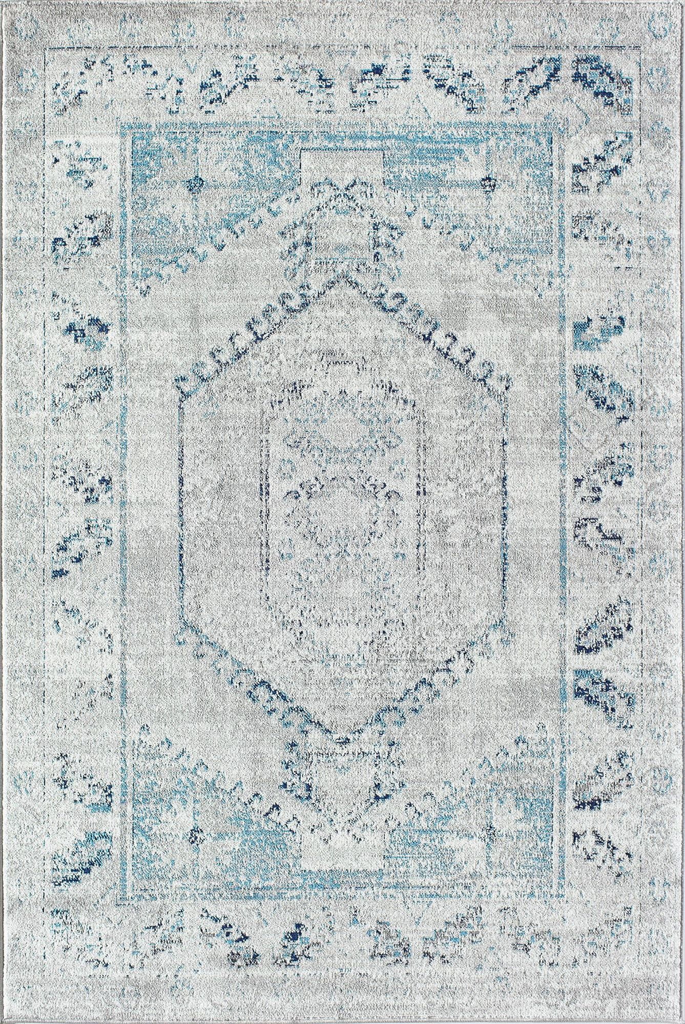 Freida FY10B Misty Smoke Vintage Farmhouse Gray Area Rug, 8'x10'