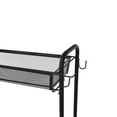 thumbnail image 6 of Mainstays Slim 3-Tier Rolling Bathroom Storage Cart with Hooks, Black, 6 of 6