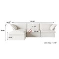 thumbnail image 6 of bokifol Sectional Sofa L Shaped Cloud Couch with Ottoman,3 Seats with Armrest and Easy to Assemble Sofa for Living Room,Apartment and Small Space,White, 6 of 13
