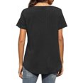 thumbnail image 4 of Top con cuello en V Ticfox de color puro para mujer Negro XXL, 4 of 6