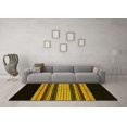 thumbnail image 3 of Ahgly Company Indoor Square Abstract Yellow Modern Area Rugs, 4' Square, 3 of 4