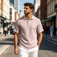 thumbnail image 3 of BRANROY Men's Short Sleeve Linen Shirts - Casual Collared Summer Tops for Men, Breathable Lightweight Fabric for Everyday Comfort,Light pink XL, 3 of 9