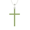 thumbnail image 3 of 0.6 ct Brilliant Round Cut Natural Peridot 18K White Solid Gold Everyday Affordable Designer Necklace Pendant with 16" Chain, 3 of 6