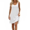 thumbnail image 2 of AHMOMEI Women's Tank Nightgown Sleeveless Sleepwear Scoop Neck Full Slip Chemise Nightdress White M, 2 of 5
